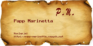 Papp Marinetta névjegykártya